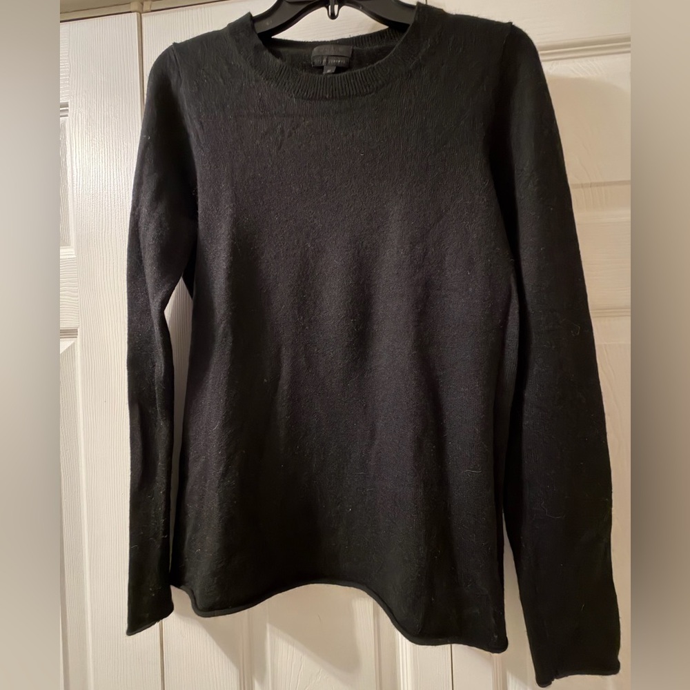 J. Crew Black Italian Cashmere Crew Neck Sweater Size M